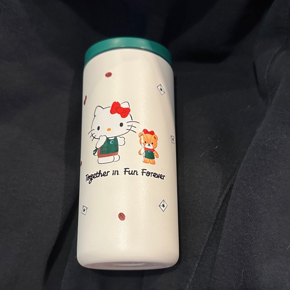 Hello Kitty White and Green Tumbler together in fun forever